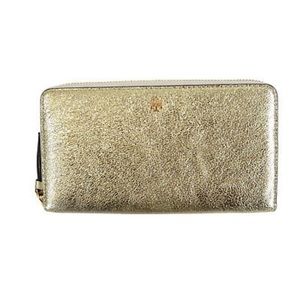 NWT ✨ Tory Burch Gold Crinkle Metallic Wallet ✨